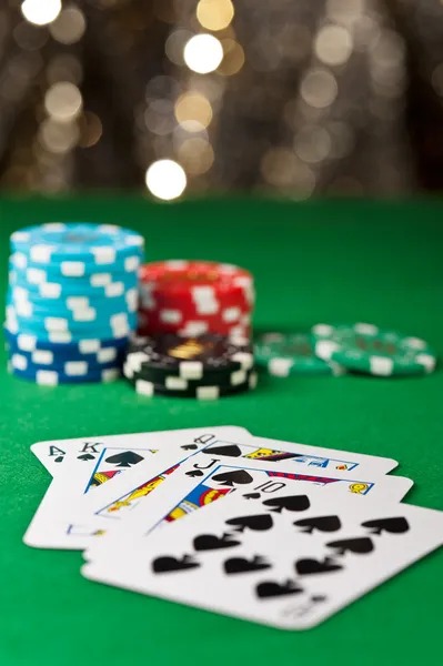 Blackjack table layout Blackjack table layout with player and dealer hands
